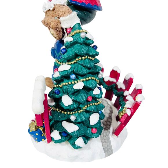 Ceramic Christmas Bear Stand And Cookie Plate "Cookies For Santa" 13" Tall - Picture 4 of 16